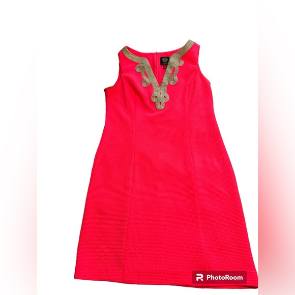 Vince Camuto Hot Pink & Gold Brocade
Sheath Dress - Picture 2 of 7